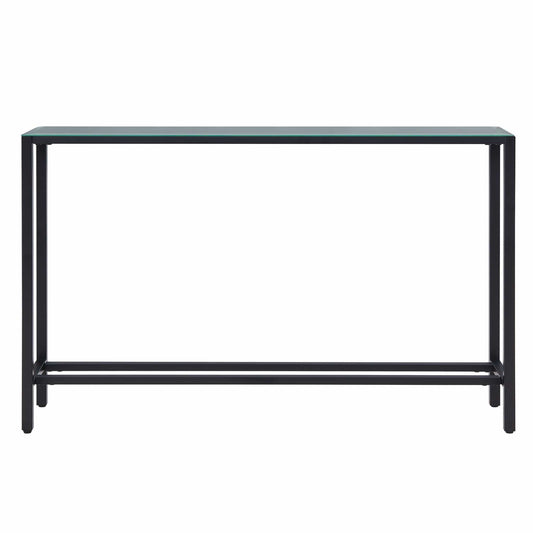 56" Black Mirrored Glass Console Table - Homeroots
