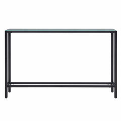56" Black Mirrored Glass Console Table - Homeroots