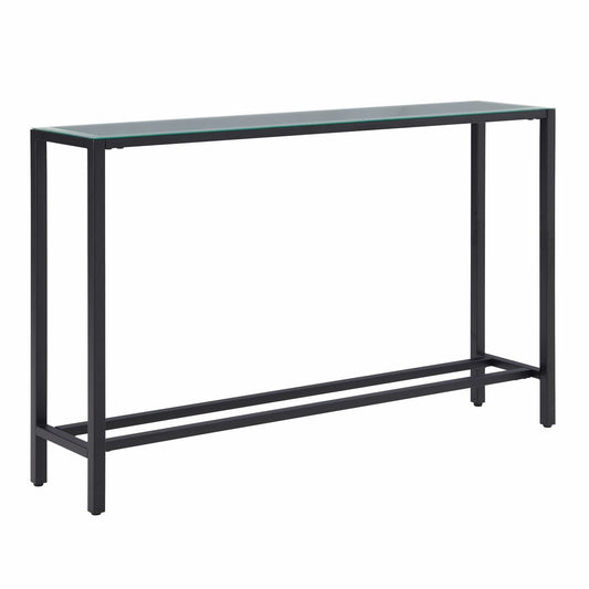 56" Black Mirrored Glass Console Table - Homeroots