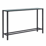 56" Black Mirrored Glass Console Table - Homeroots