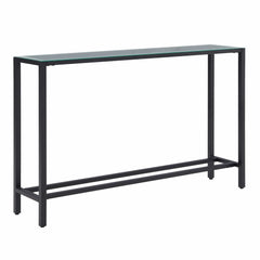 56" Black Mirrored Glass Console Table - Homeroots