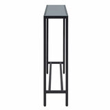 56" Black Mirrored Glass Console Table - Homeroots