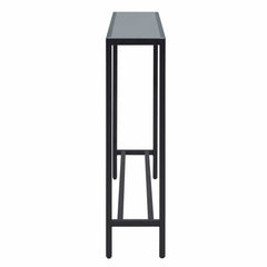 56" Black Mirrored Glass Console Table - Homeroots