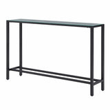 56" Black Mirrored Glass Console Table - Homeroots