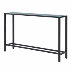 56" Black Mirrored Glass Console Table - Homeroots