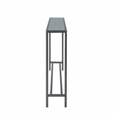 56" Silver and Gunmetal Mirrored Glass Console Table - Homeroots