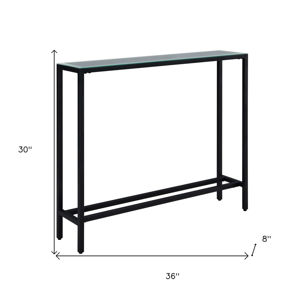 36" Black Mirrored Glass Console Table - Homeroots - Flyclothing LLC