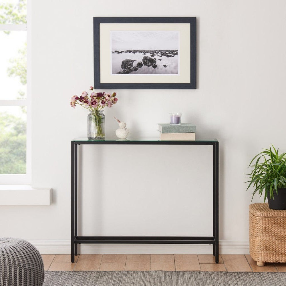 36" Black Mirrored Glass Console Table - Homeroots - Flyclothing LLC
