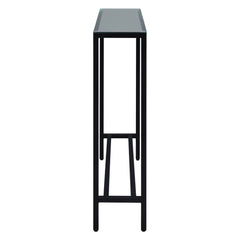 36" Black Mirrored Glass Console Table