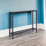 36" Black and Gunmetal Mirrored Glass Console Table - Homeroots - Flyclothing LLC