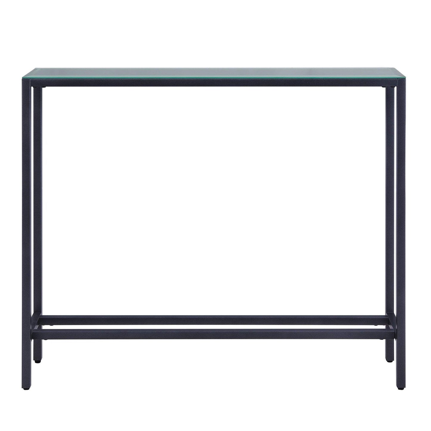 36" Black and Gunmetal Mirrored Glass Console Table - Homeroots - Flyclothing LLC