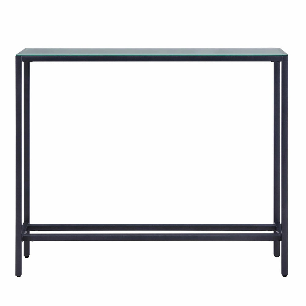 36" Black and Gunmetal Mirrored Glass Console Table - Homeroots - Flyclothing LLC