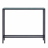 36" Black and Gunmetal Mirrored Glass Console Table - Homeroots