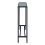 36" Black and Gunmetal Mirrored Glass Console Table - Homeroots