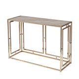 44" Champagne and Gold Faux Marble Frame Console Table - Homeroots - Flyclothing LLC