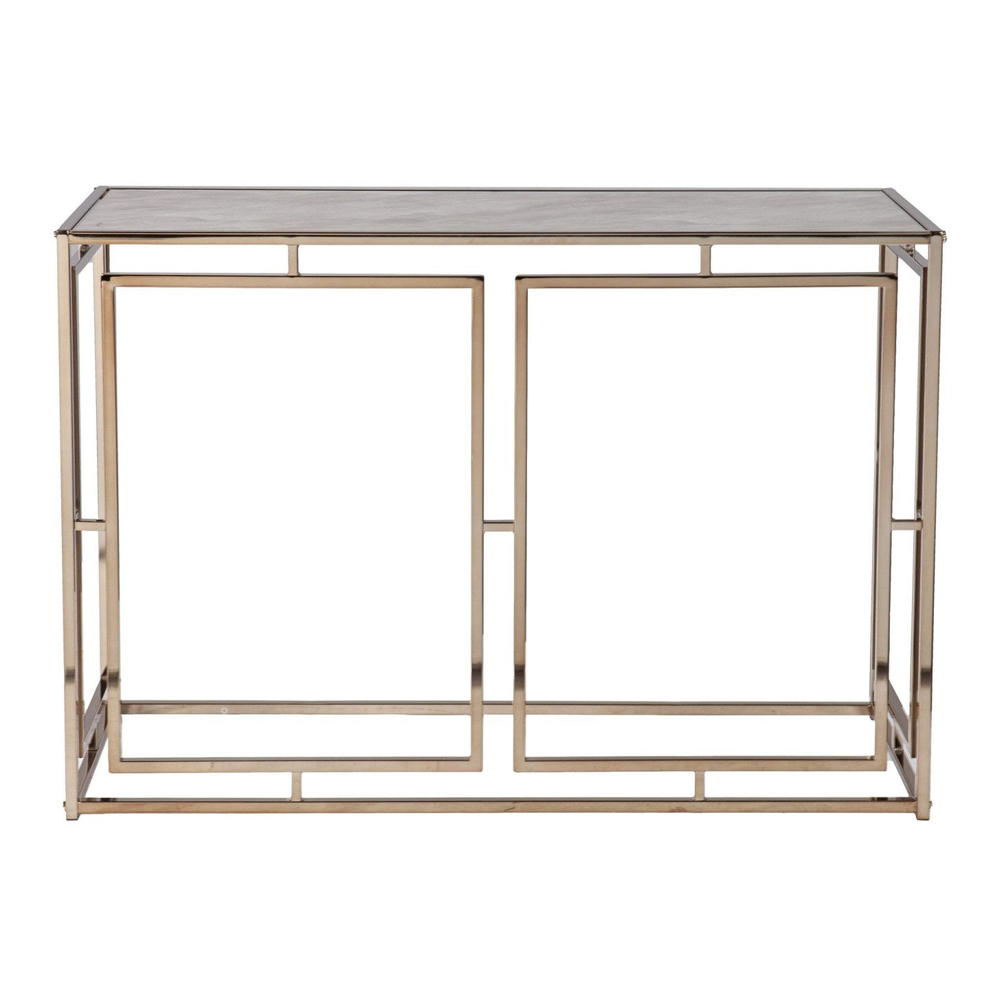 44" Champagne and Gold Faux Marble Frame Console Table - Homeroots - Flyclothing LLC