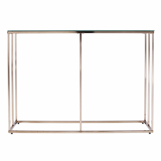 42" Clear and Gold Glass Frame Console Table - Homeroots
