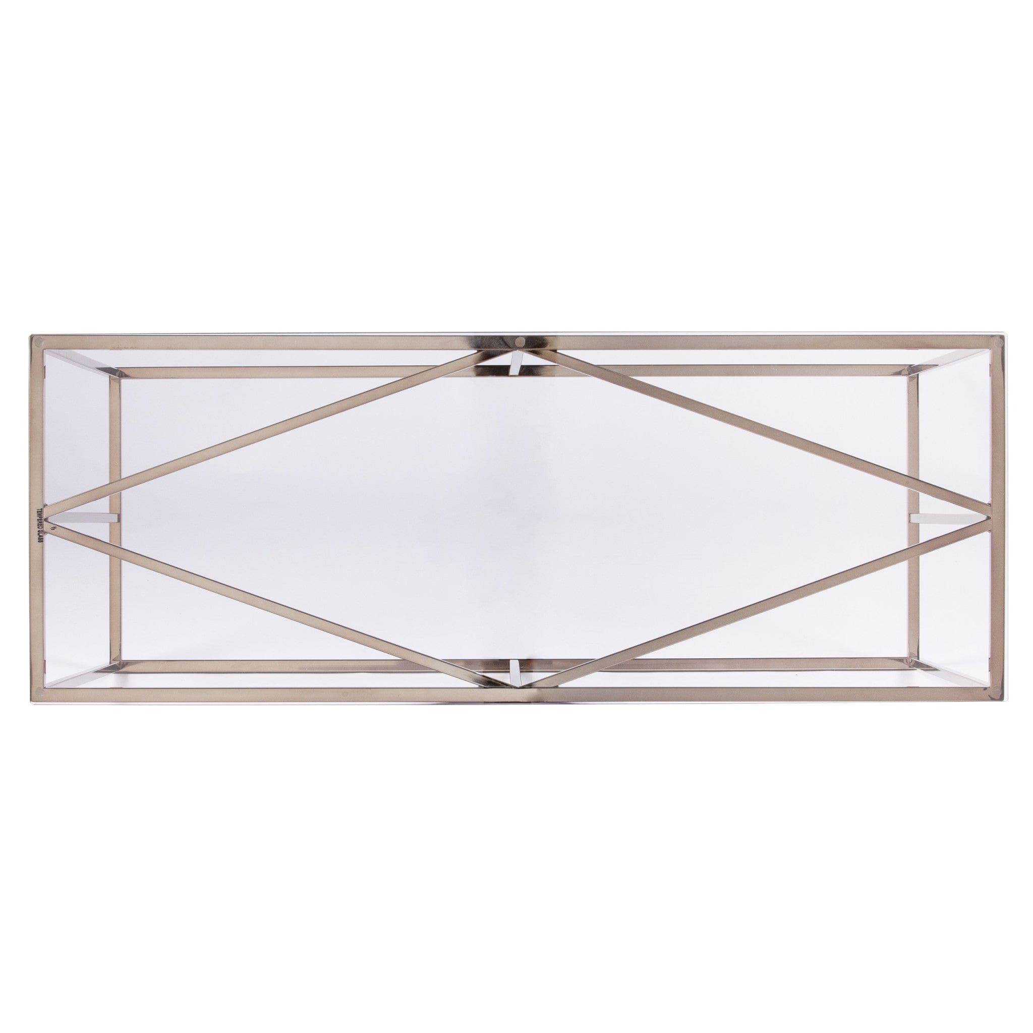 42" Clear and Gold Glass Frame Console Table - Homeroots