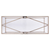 42" Clear and Gold Glass Frame Console Table - Homeroots