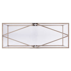 42" Clear and Gold Glass Frame Console Table - Homeroots