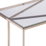 42" Clear and Gold Glass Frame Console Table - Homeroots - Flyclothing LLC