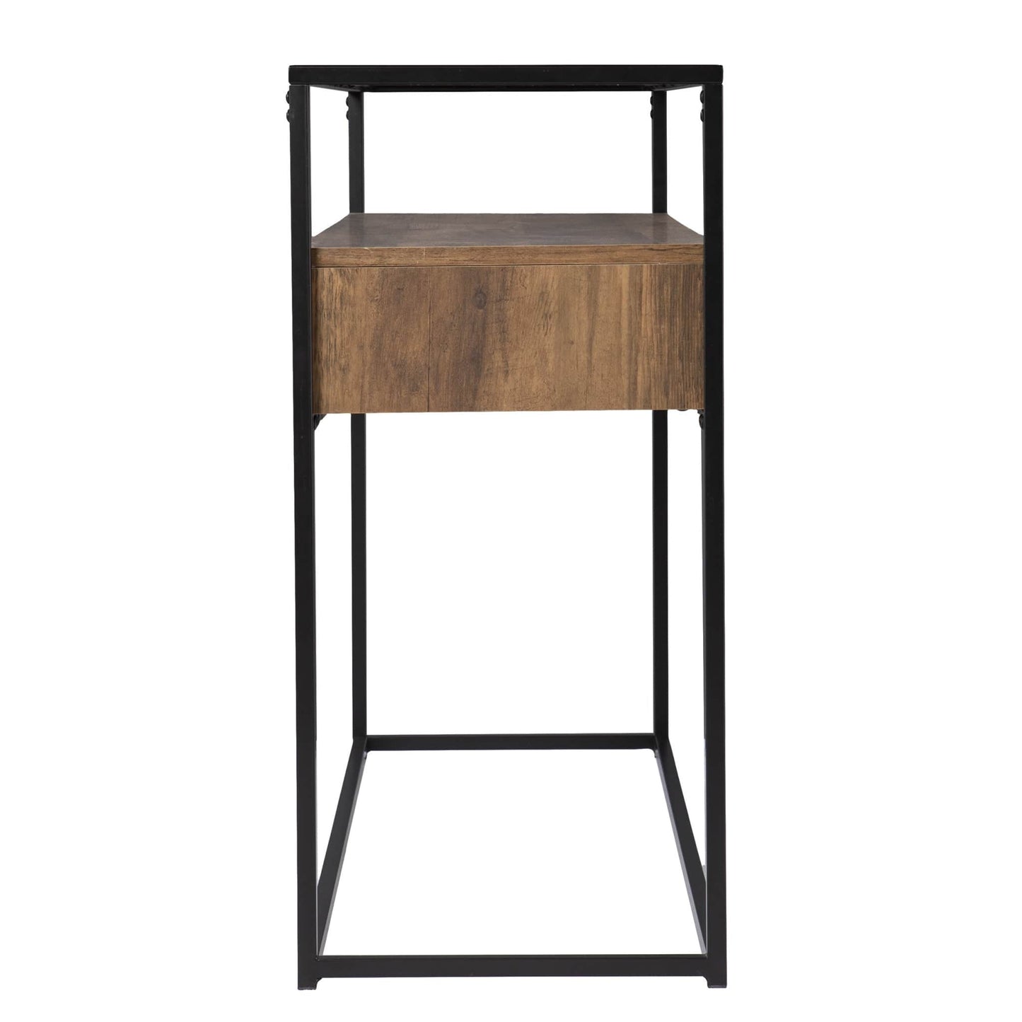 48" Clear and Black Glass Frame Console Table With Storage With Storage - Homeroots - Flyclothing LLC