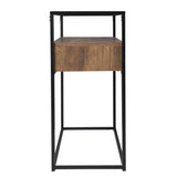 48" Clear and Black Glass Frame Console Table With Storage With Storage - Homeroots