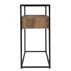 48" Clear and Black Glass Frame Console Table With Storage With Storage