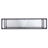 52" Clear and Black Glass Mirrored Sled Console Table With Shelves - Homeroots