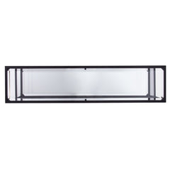 52" Clear and Black Glass Mirrored Sled Console Table With Shelves - Homeroots