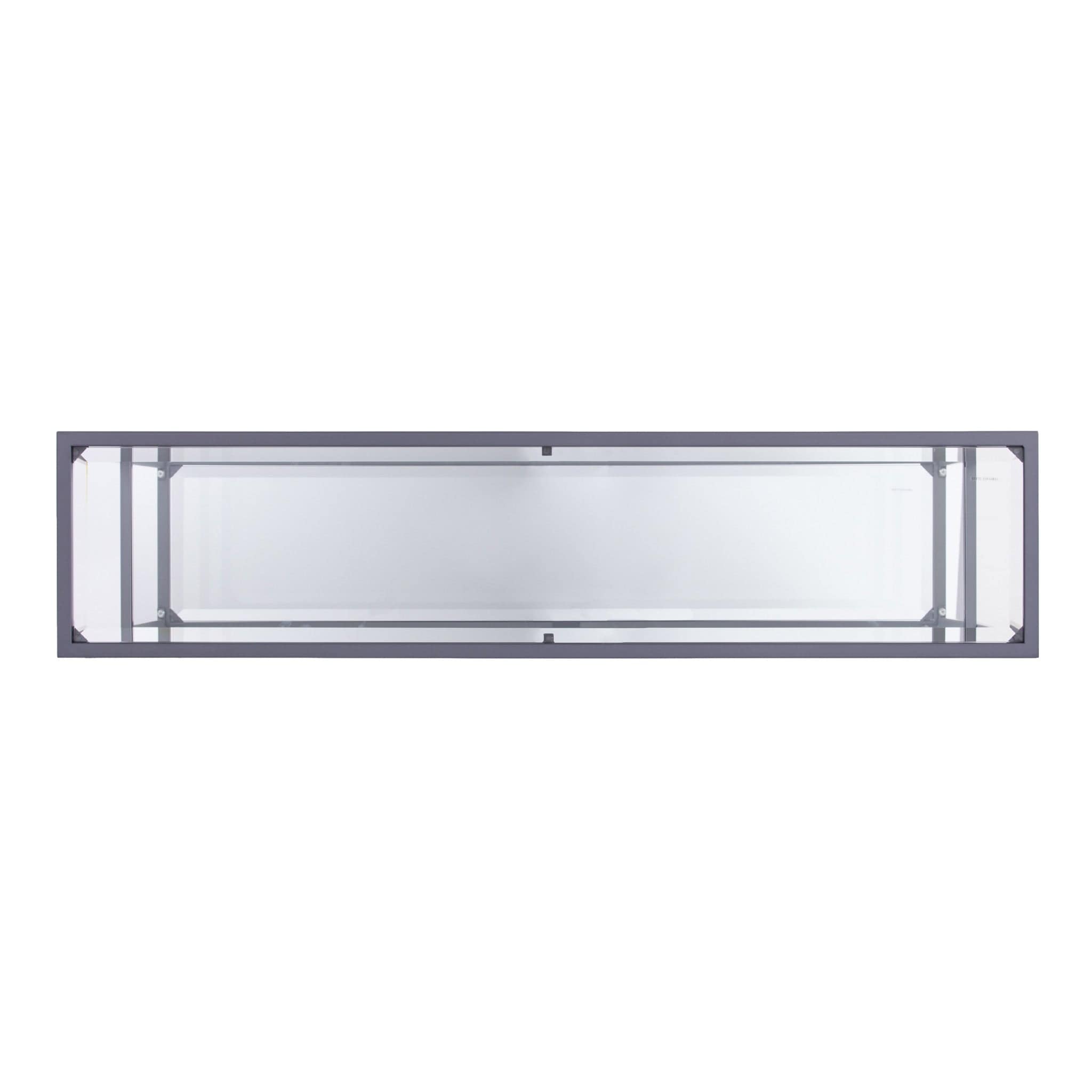 52" Clear and Silver Glass Sled Console Table With Shelves - Homeroots