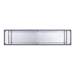 52" Clear and Silver Glass Sled Console Table With Shelves - Homeroots