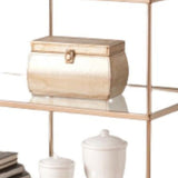 42" Clear and Gold Glass Mirrored Frame Console Table With Shelves - Homeroots - Flyclothing LLC