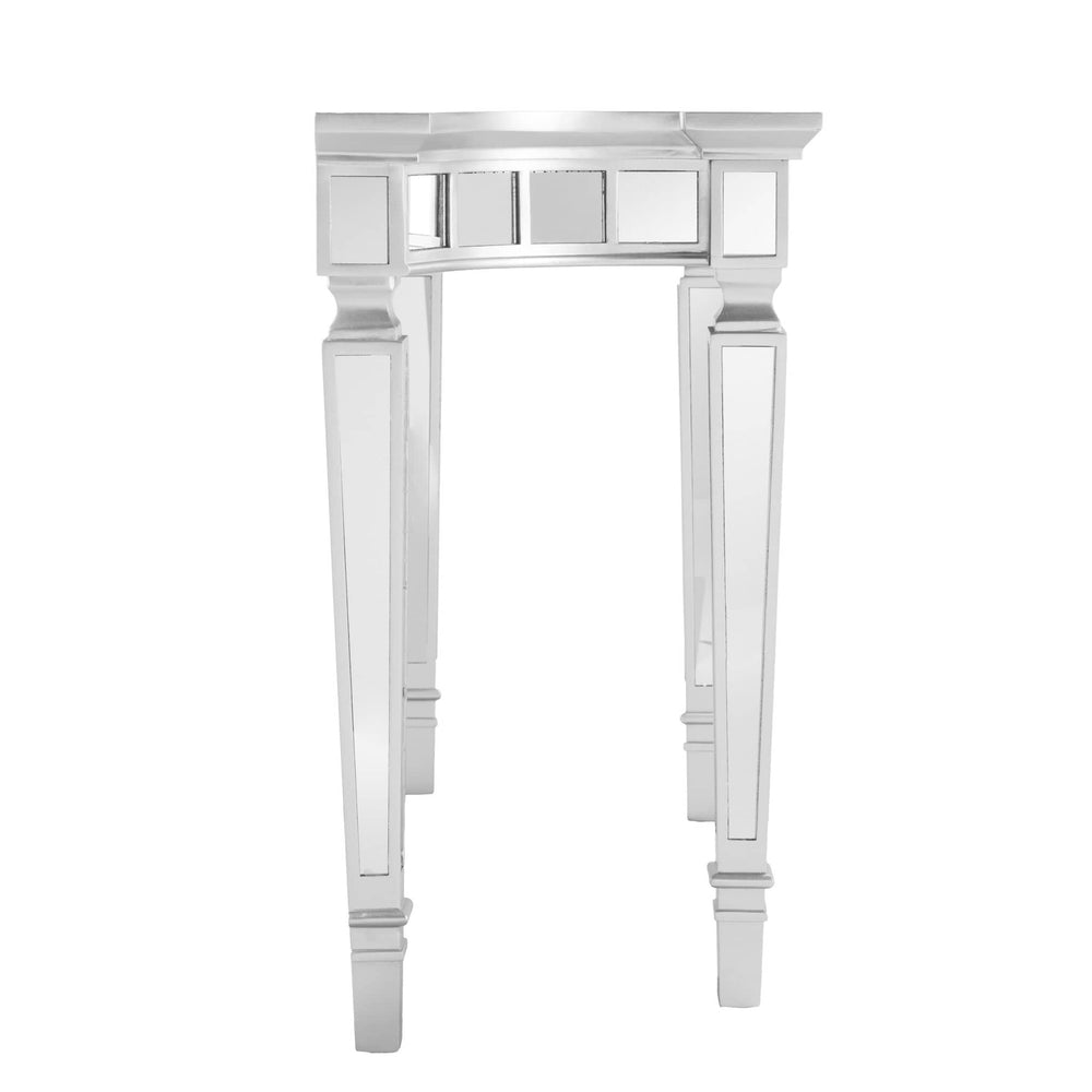 45" Silver Mirrored Glass Free Form Console Table - Homeroots - Flyclothing LLC