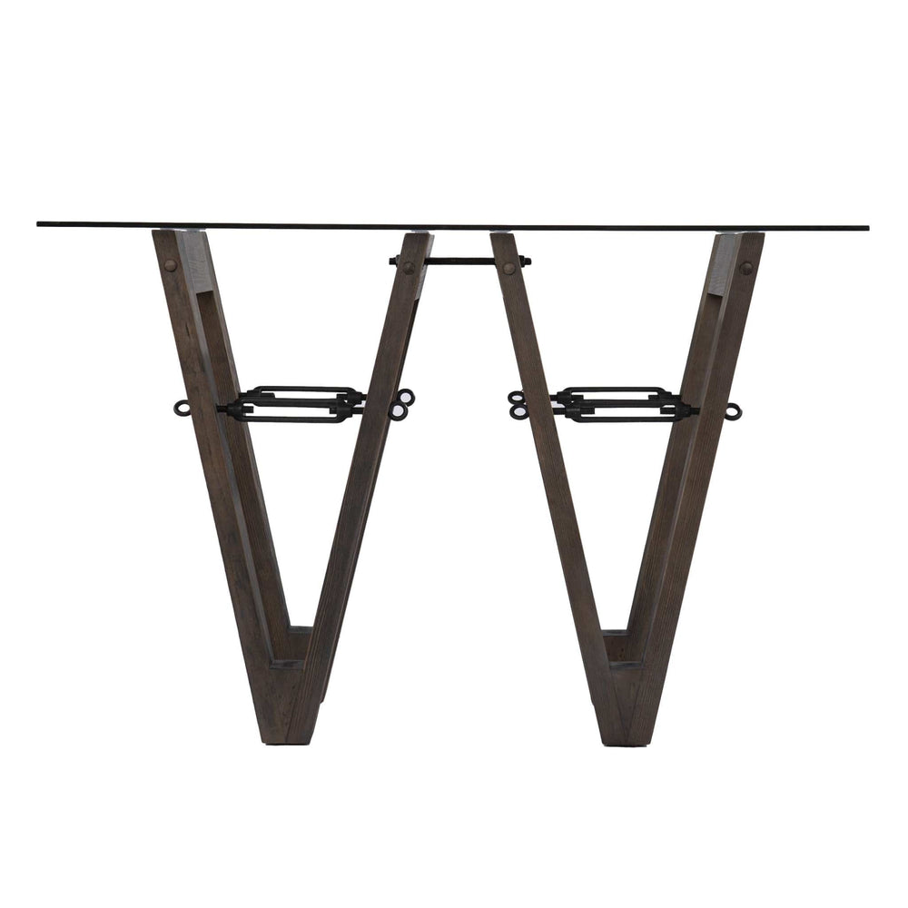 46" Clear and Gray Brown Glass Abstract Console Table - Homeroots - Flyclothing LLC