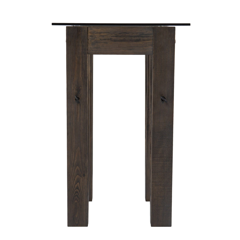 46" Clear and Gray Brown Glass Abstract Console Table - Homeroots - Flyclothing LLC