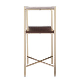 47" Beige and Gold Faux Marble Frame Console Table With Shelves - Homeroots - Flyclothing LLC
