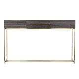 48" Gray and Gold Frame Console Table And Drawers - Homeroots - Flyclothing LLC