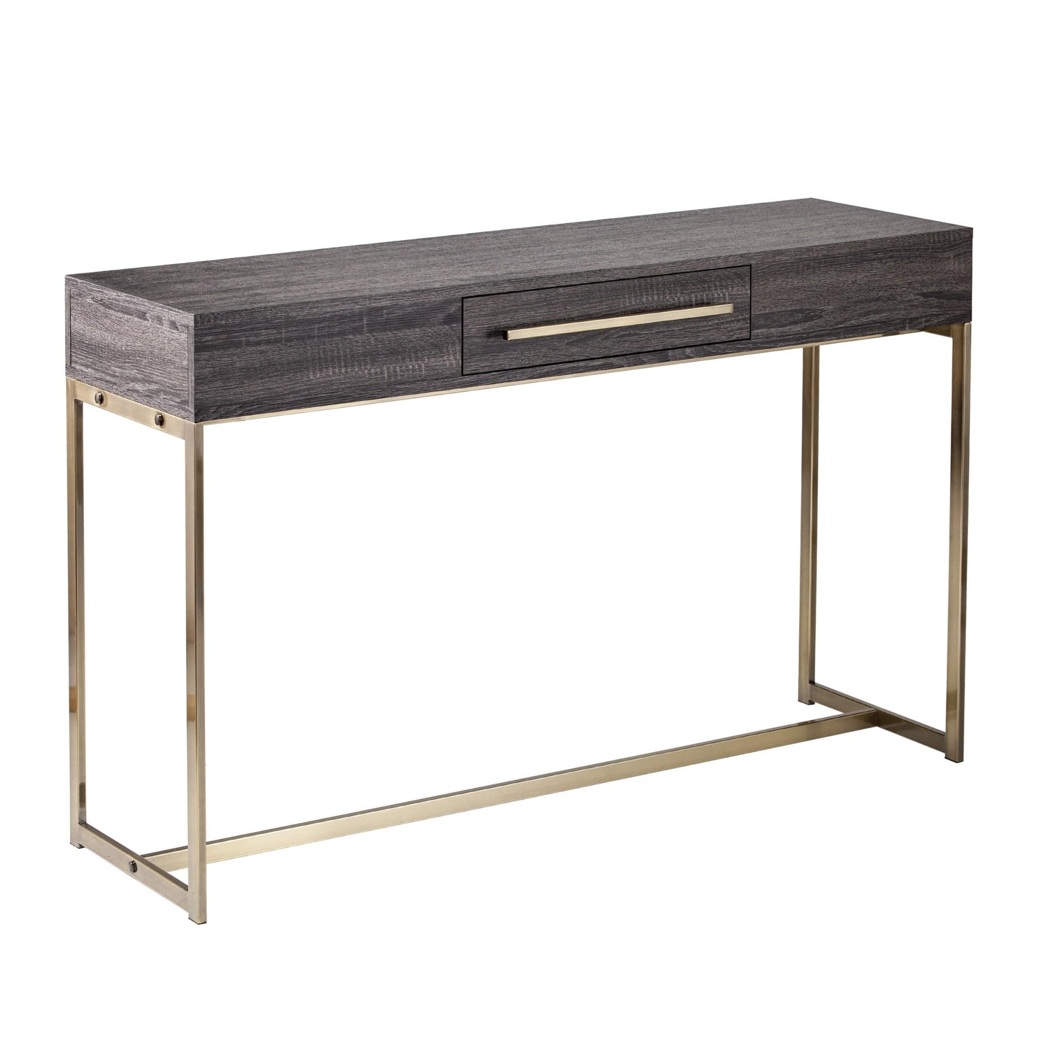 48" Gray and Gold Frame Console Table And Drawers - Homeroots - Flyclothing LLC