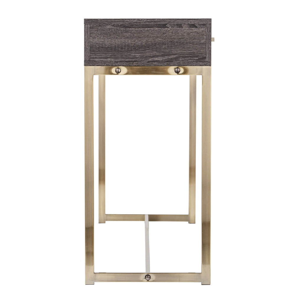 48" Gray and Gold Frame Console Table And Drawers - Homeroots - Flyclothing LLC