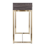48" Gray and Gold Frame Console Table And Drawers - Homeroots