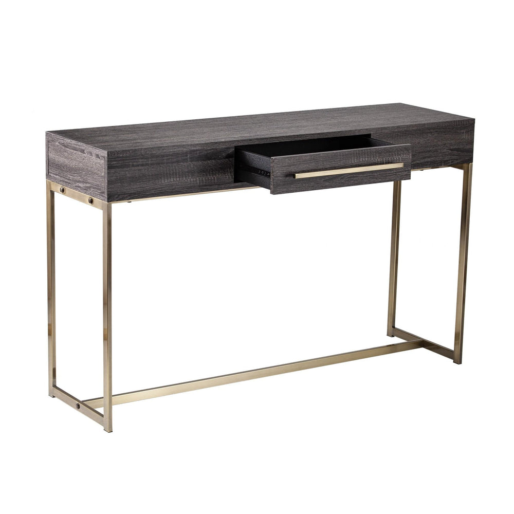 48" Gray and Gold Frame Console Table And Drawers - Homeroots - Flyclothing LLC