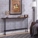 56" Espresso and Black Console Table - Homeroots - Flyclothing LLC