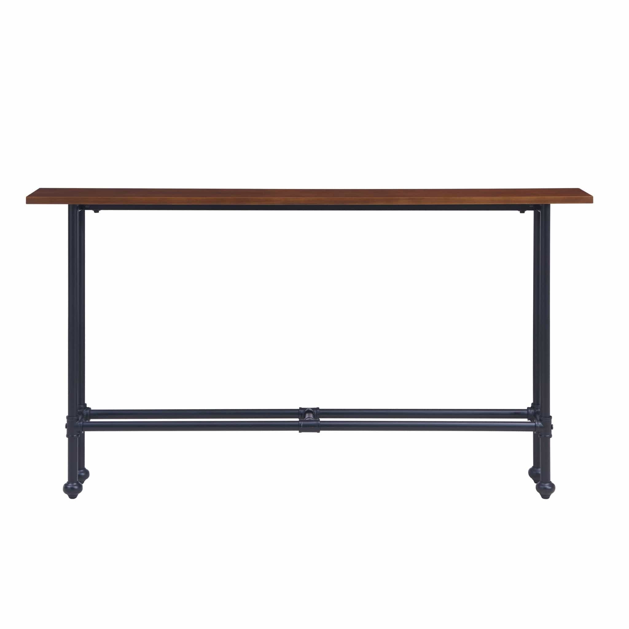 56" Espresso and Black Console Table - Homeroots