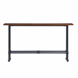 56" Espresso and Black Console Table - Homeroots
