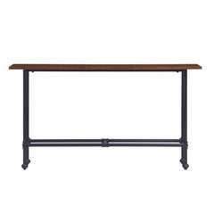 56" Espresso and Black Console Table - Homeroots