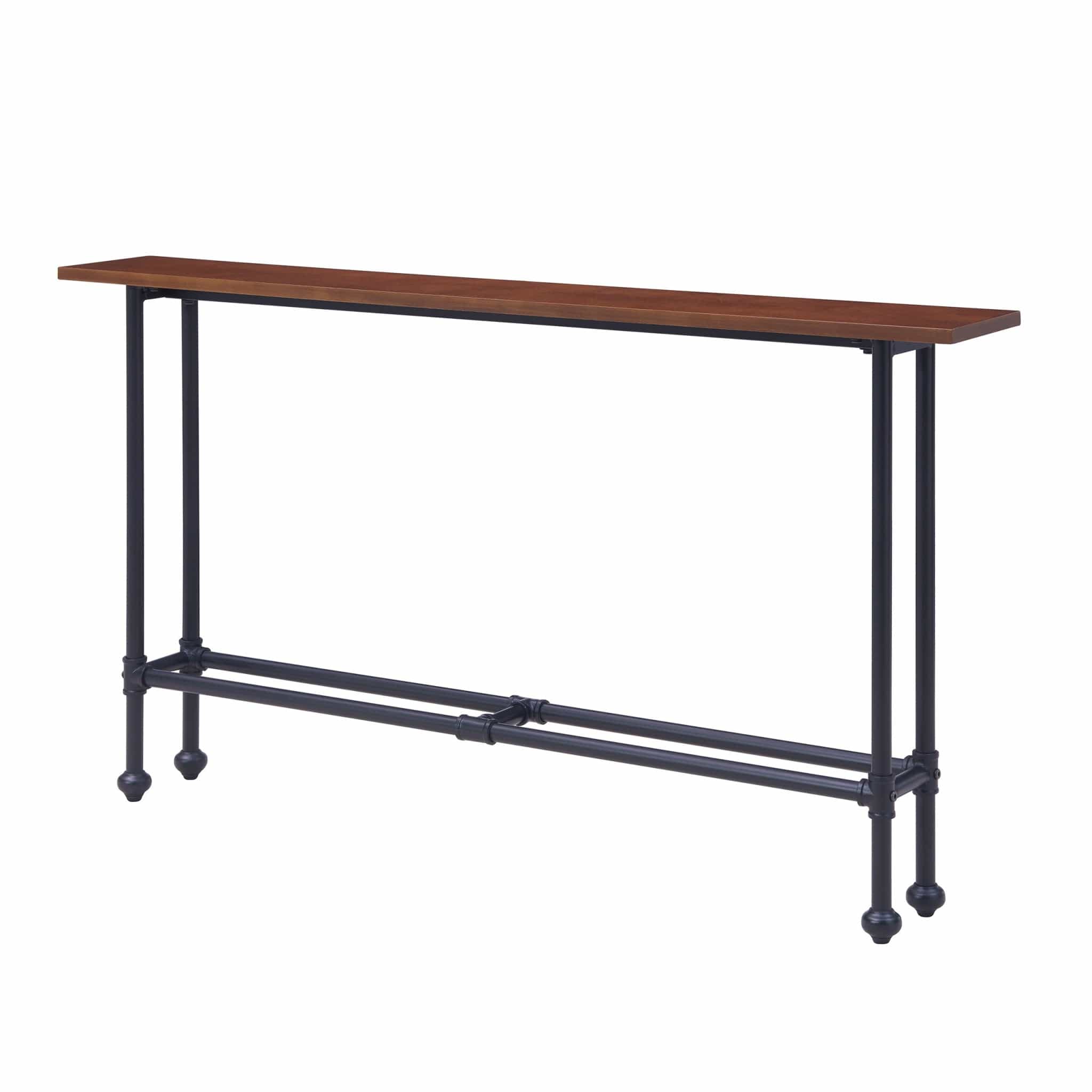 56" Espresso and Black Console Table - Homeroots