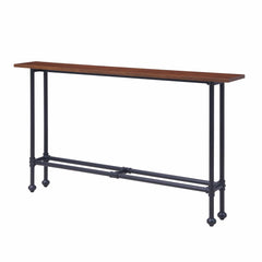 56" Espresso and Black Console Table - Homeroots