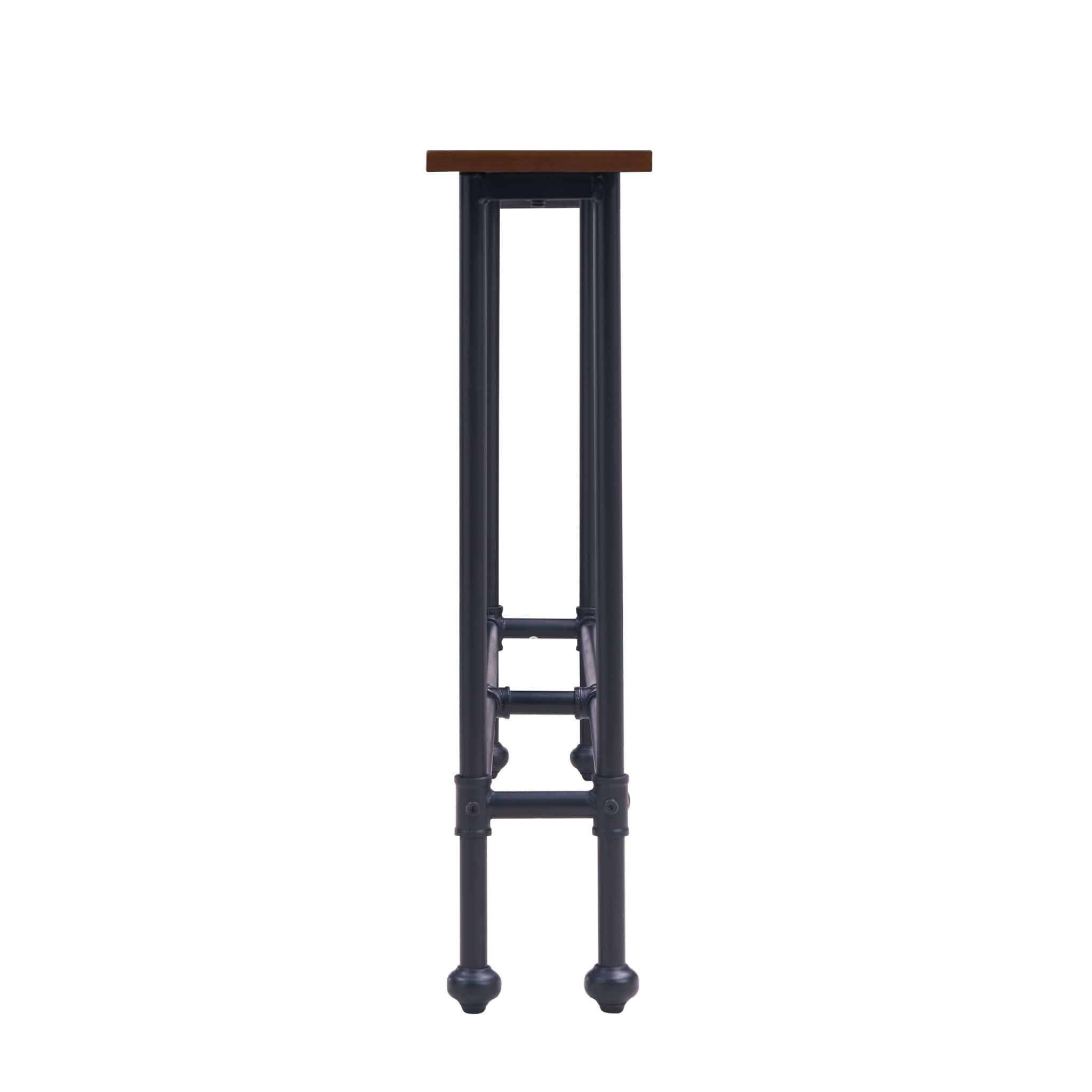 56" Espresso and Black Console Table - Homeroots