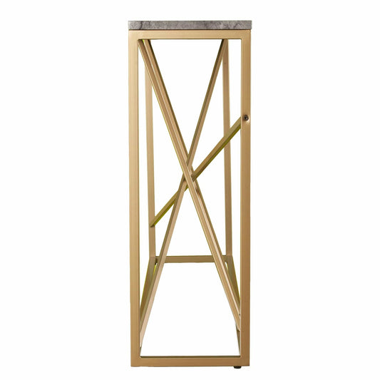 52" Gray and Gold Faux Marble Frame Console Table - Homeroots